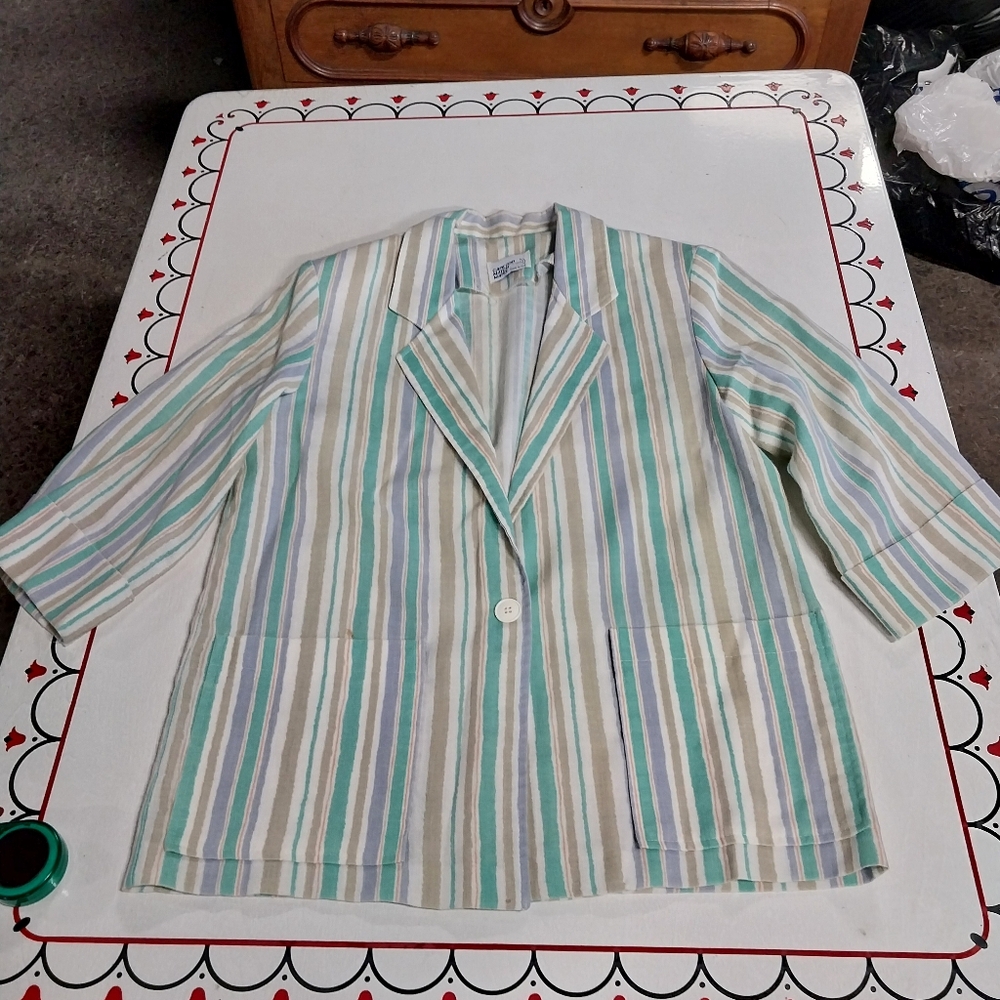 Vintage Cape Cod Match Mates Striped Women's Blazer